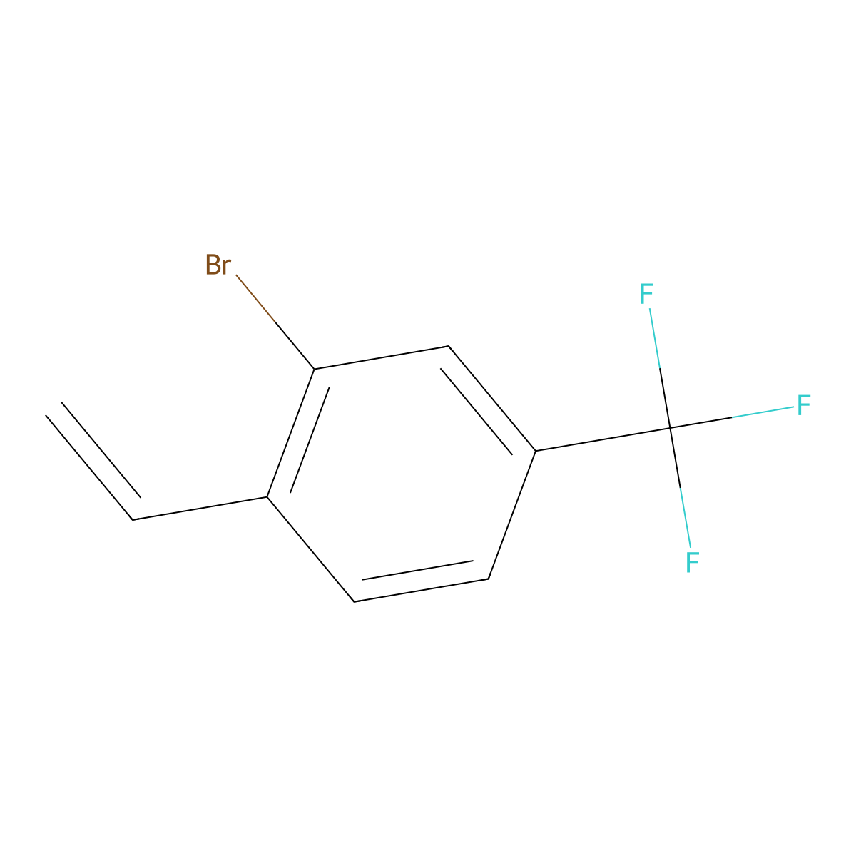 2-Bromo-1-ethenyl-4-(trifluoromethyl)benzene molecular structure, CAS 402-09-5