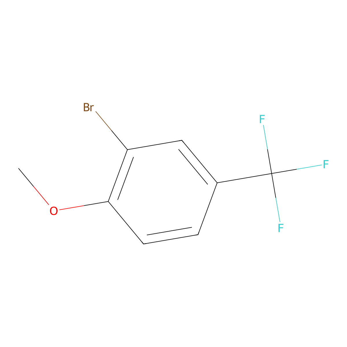 2-Bromo-1-methoxy-4-(trifluoromethyl)benzene molecular structure, CAS 402-10-8