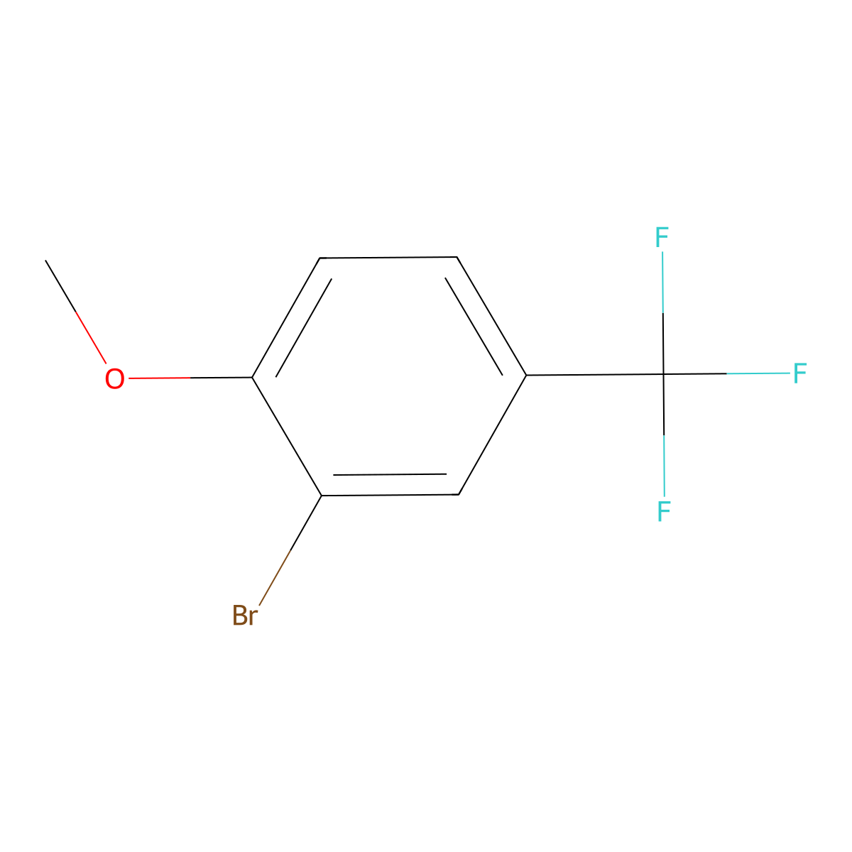 2-Bromo-1-methoxy-4-(trifluoromethyl)benzene molecular structure, CAS 402-10-8