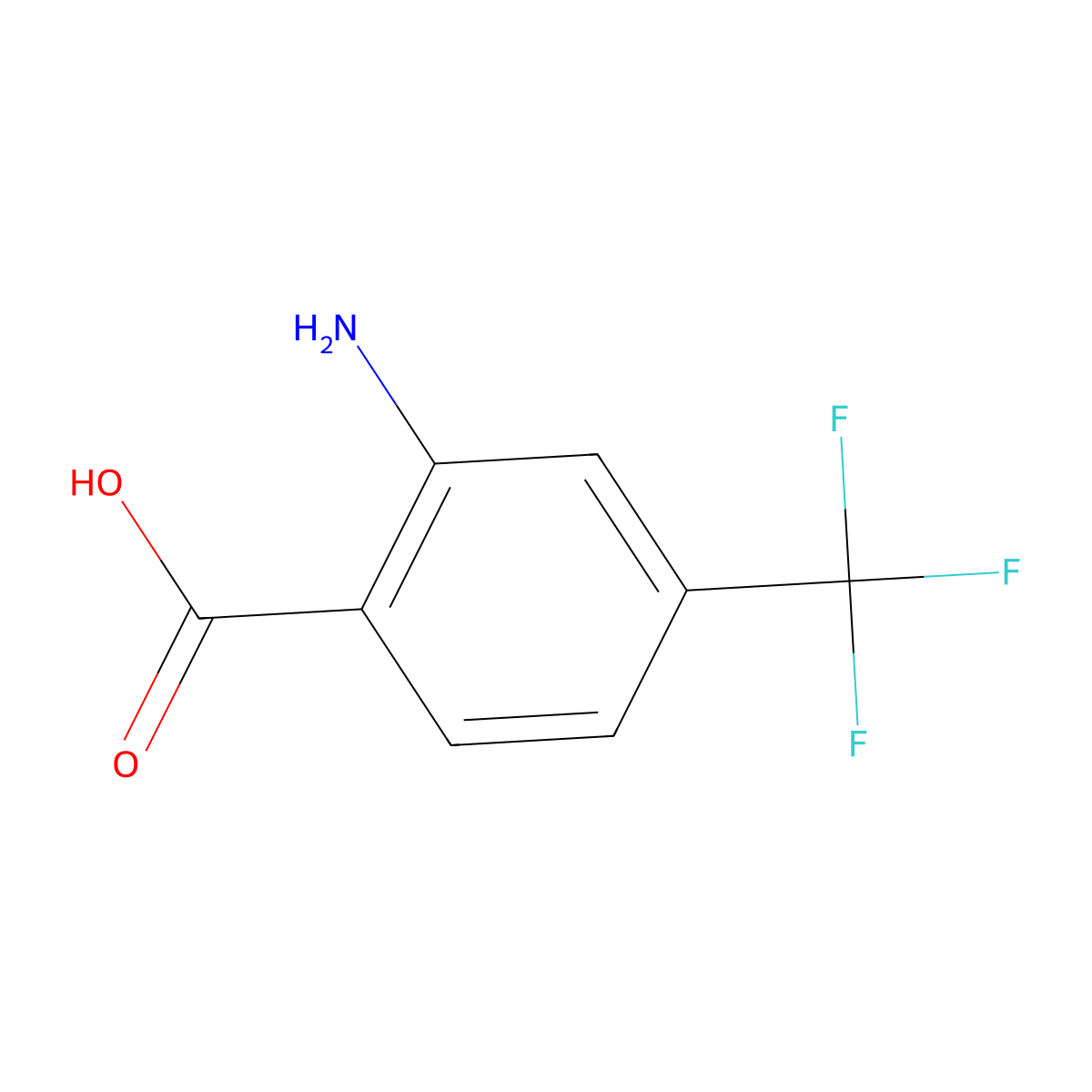 4-(Trifluoromethyl)anthranilic acid molecular structure, CAS 402-13-1