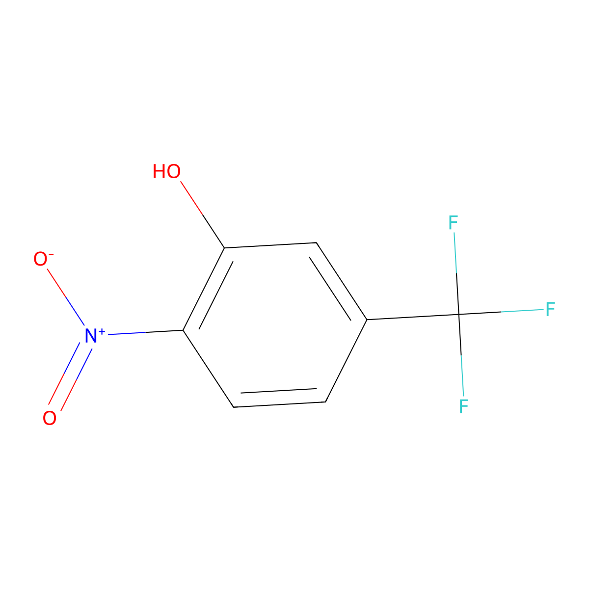 2-Nitro-5-(trifluoromethyl)phenol molecular structure, CAS 402-17-5