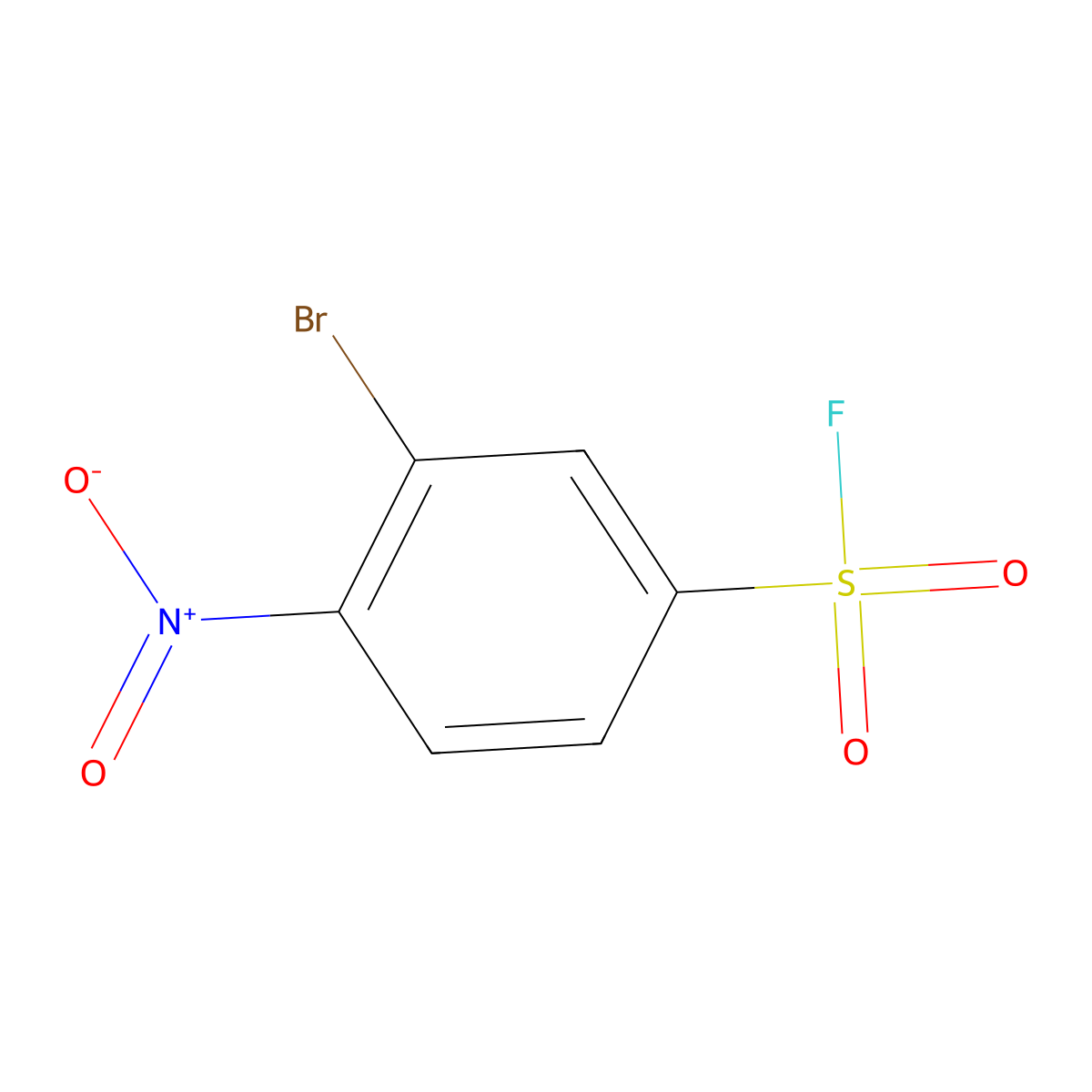3-Bromo-4-nitrobenzene-1-sulfonyl fluoride molecular structure, CAS 402-18-6