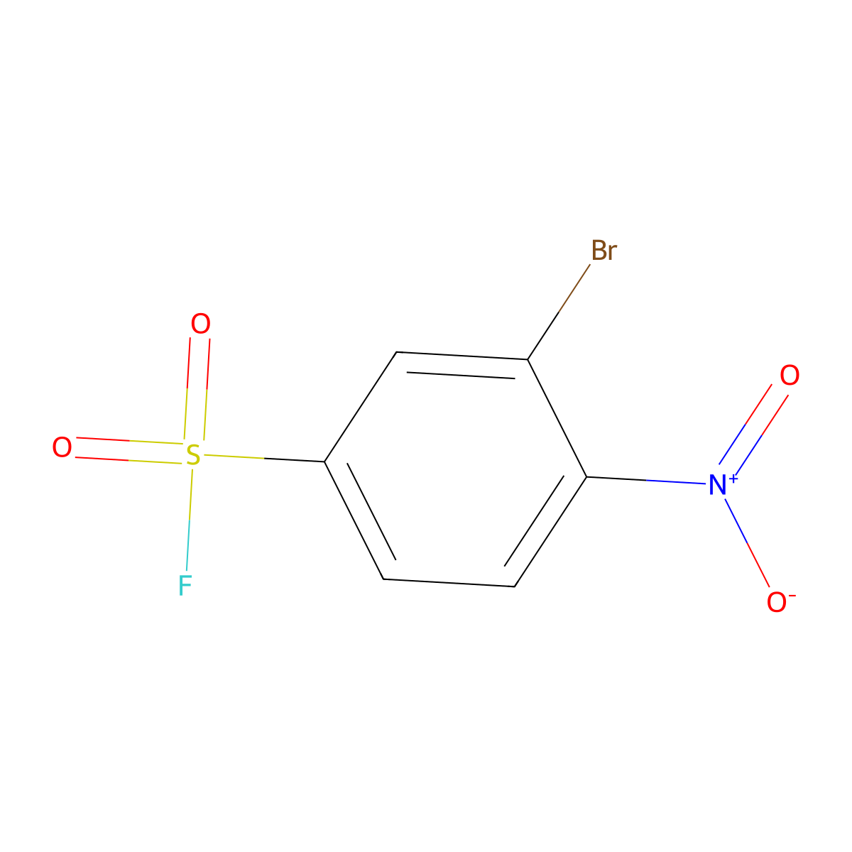 3-Bromo-4-nitrobenzene-1-sulfonyl fluoride molecular structure, CAS 402-18-6