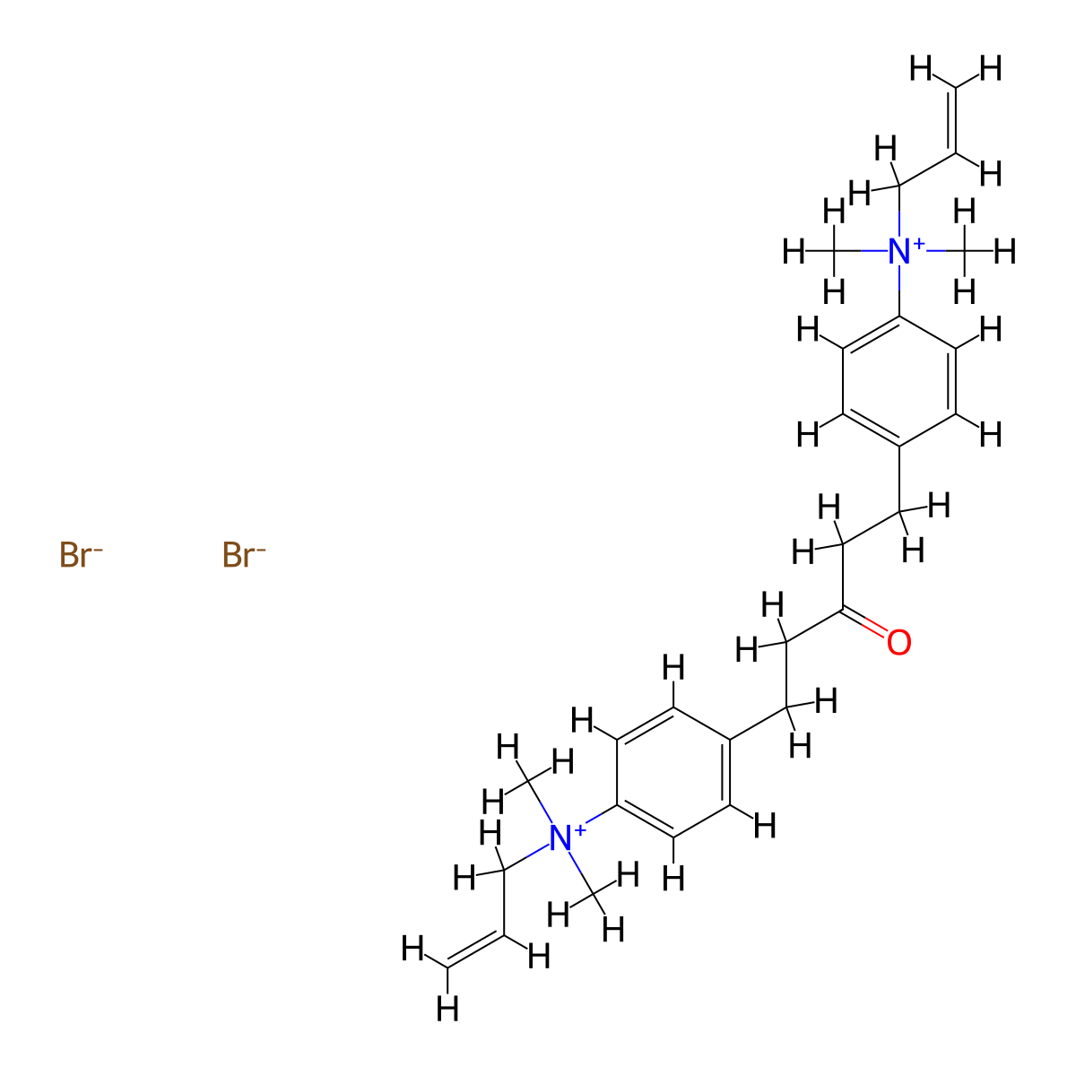 4,4'-(3-Oxo-1,5-pentanediyl)bis(N,N-dimethyl-N-2-propenylbenzenaminium) dibromide molecular structure, CAS 402-40-4