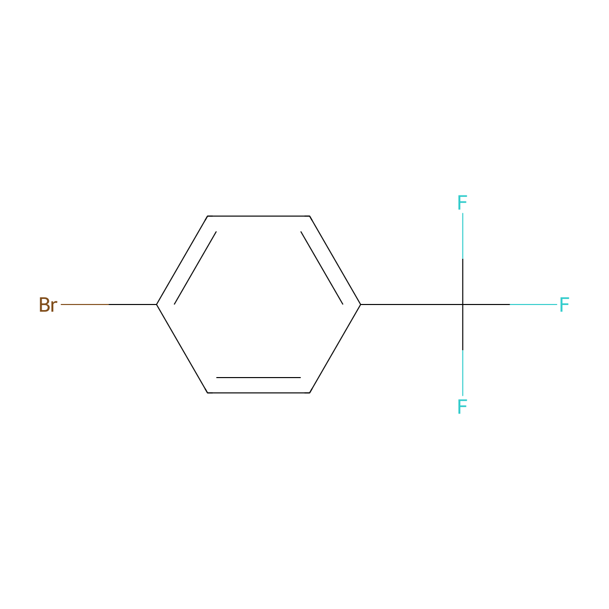 Benzene, 1-bromo-4-(trifluoromethyl)- molecular structure, CAS 402-43-7