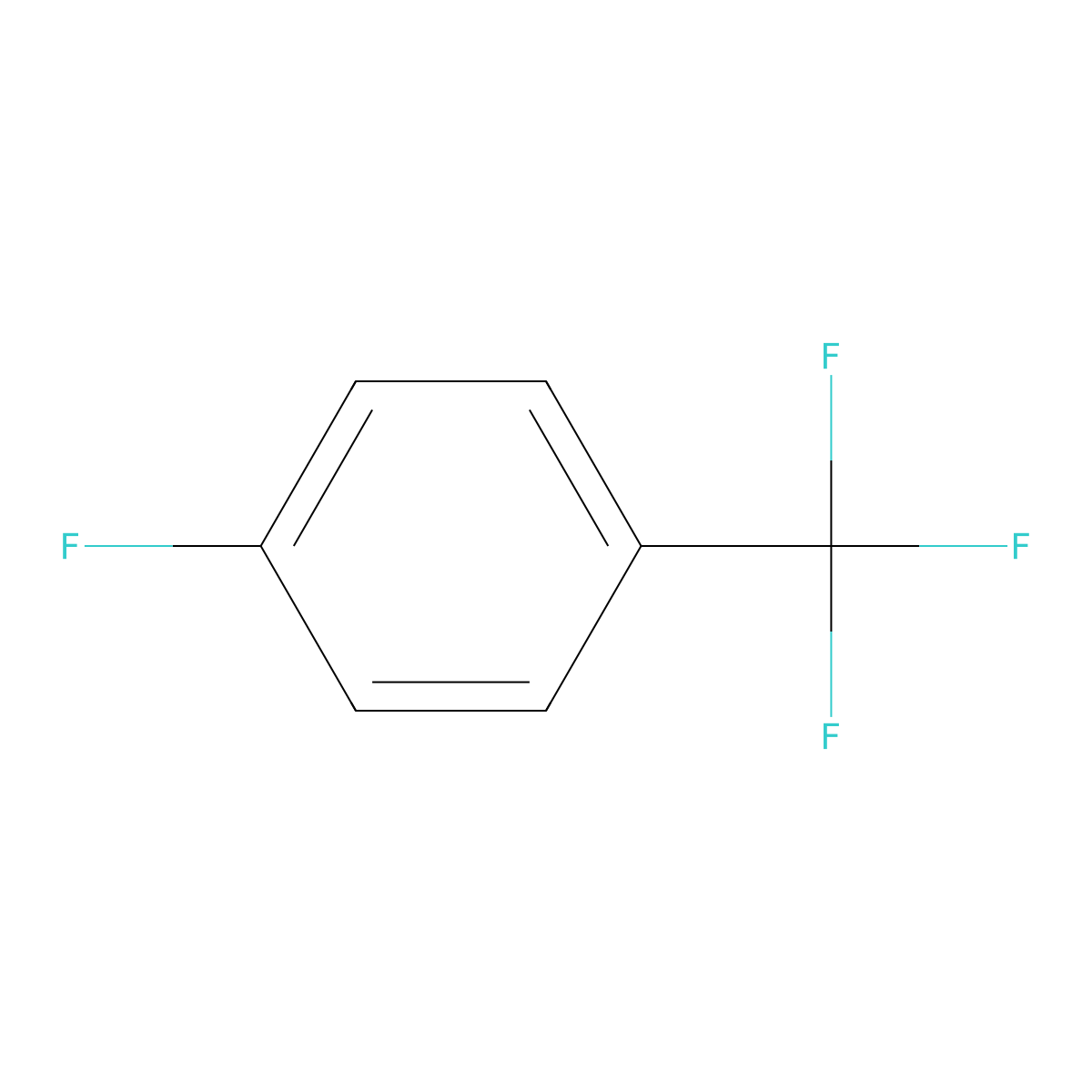 Benzene, 1-fluoro-4-(trifluoromethyl)- molecular structure, CAS 402-44-8