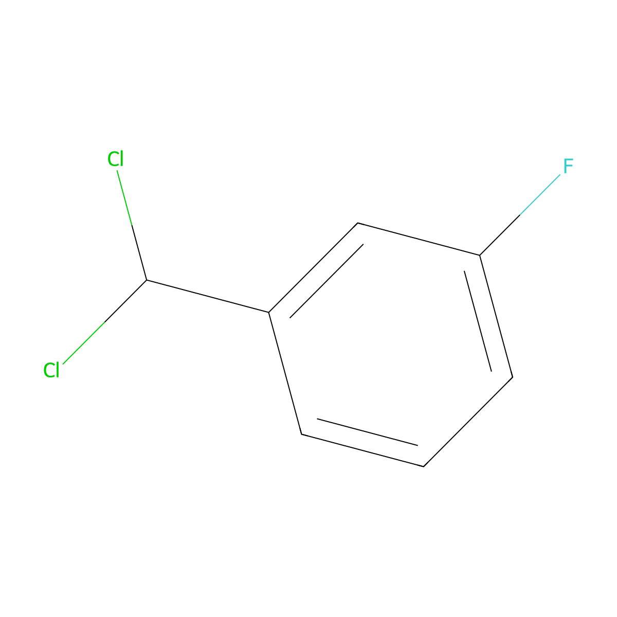 1-(Dichloromethyl)-3-fluorobenzene molecular structure, CAS 402-64-2