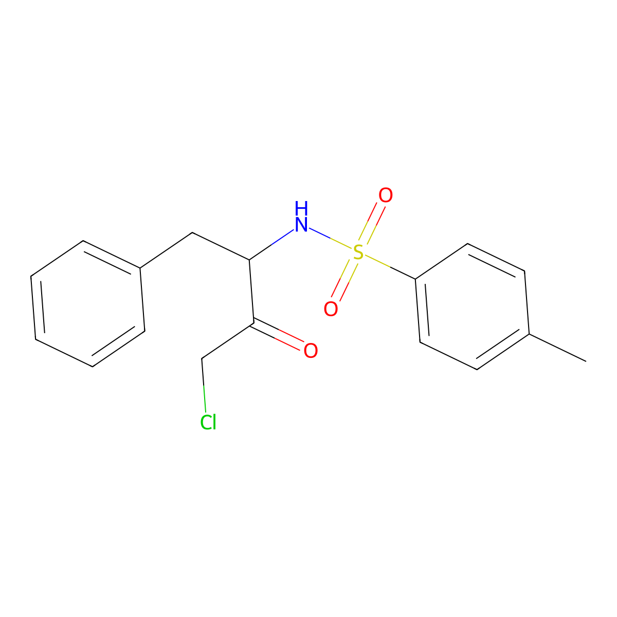 Nalpha-Tosyl-L-phenylalanine chloromethyl ketone molecular structure, CAS 402-71-1