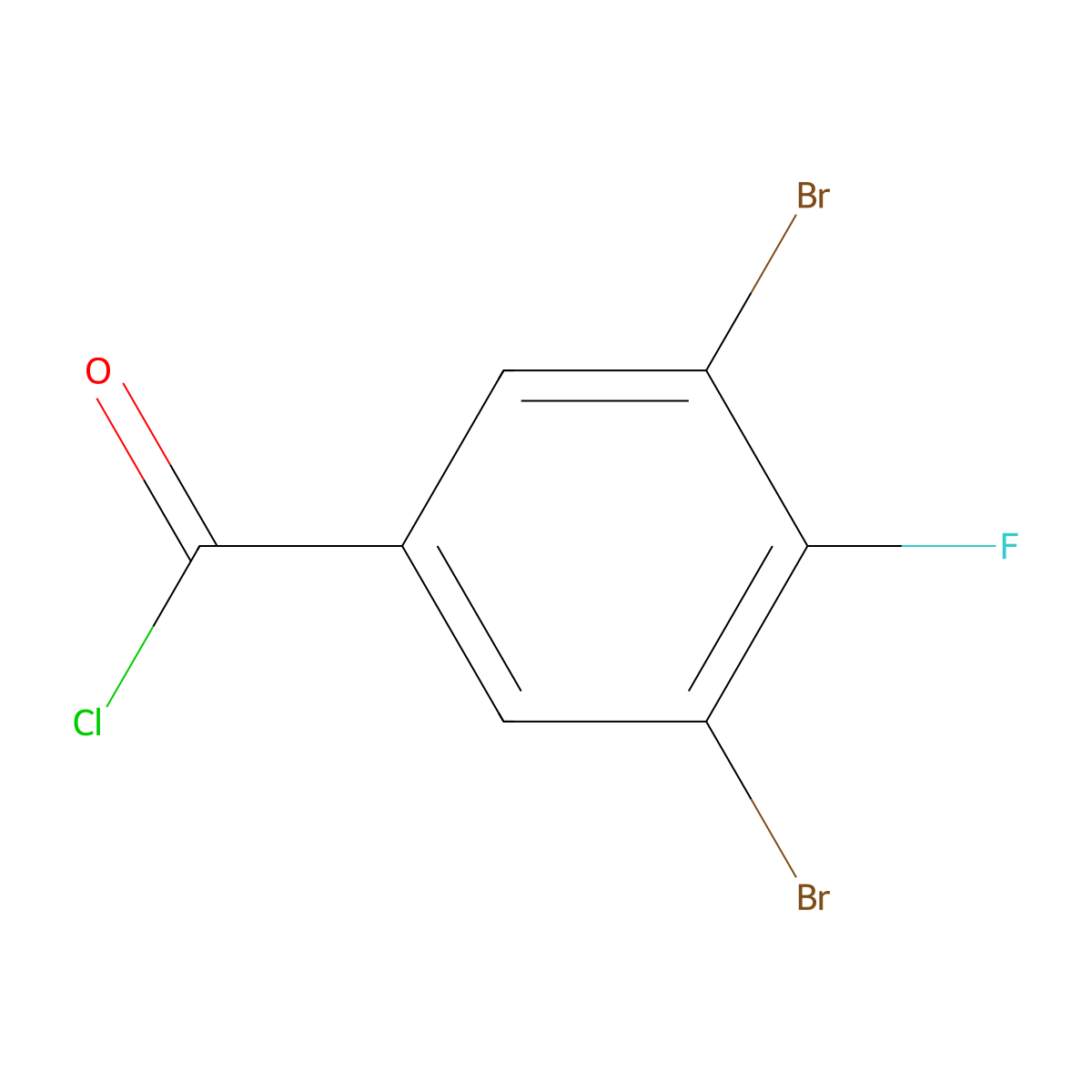 3,5-Dibromo-4-fluorobenzoyl chloride molecular structure, CAS 402-85-7