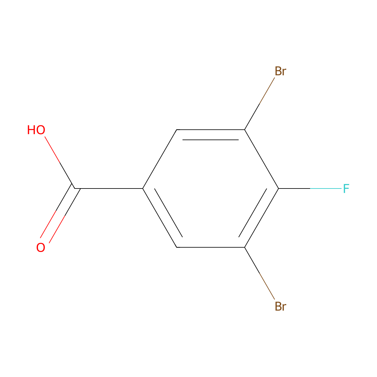 3,5-Dibromo-4-fluorobenzoic acid molecular structure, CAS 402-87-9