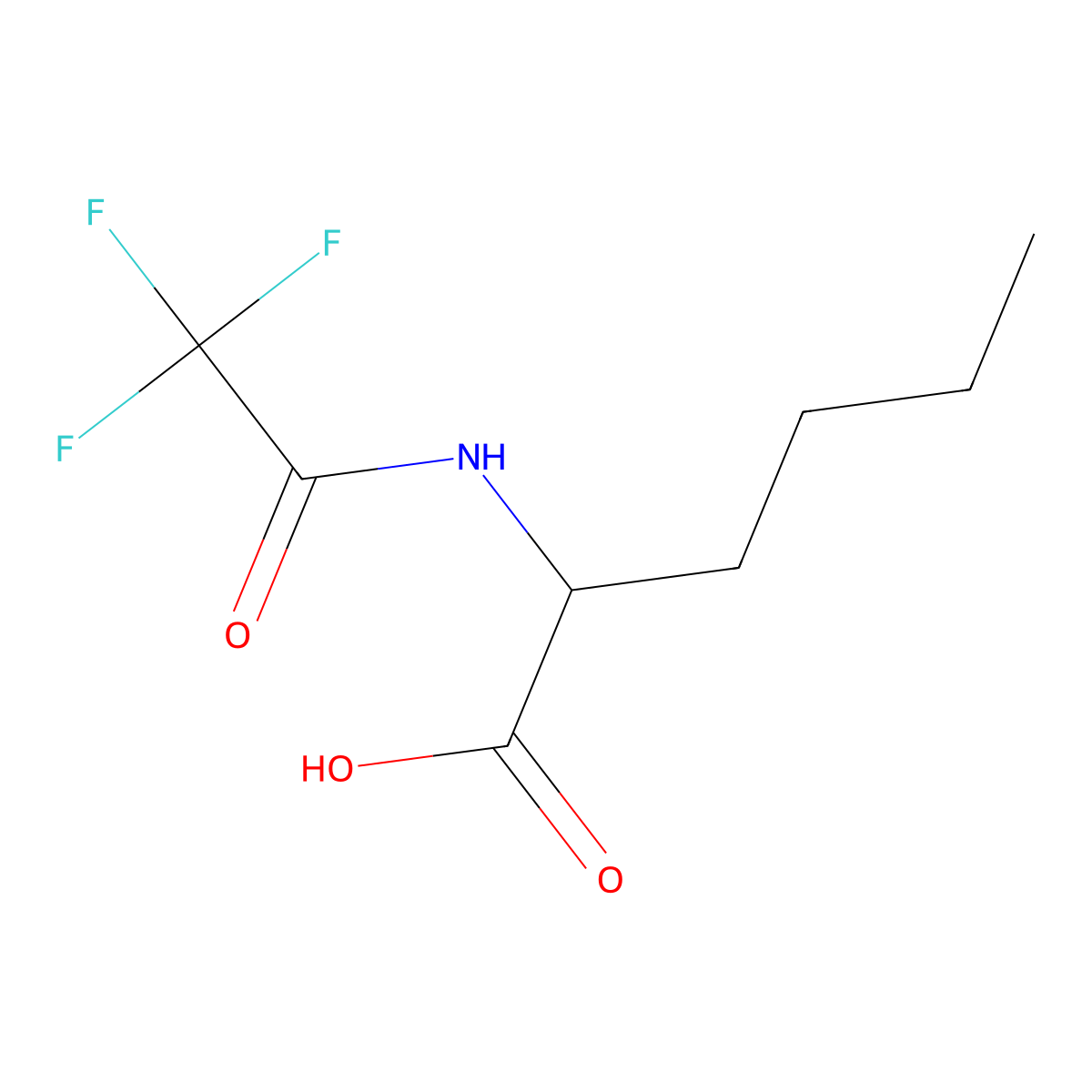 (2S)-2-(trifluoroacetamido)hexanoic acid molecular structure, CAS 402-88-0