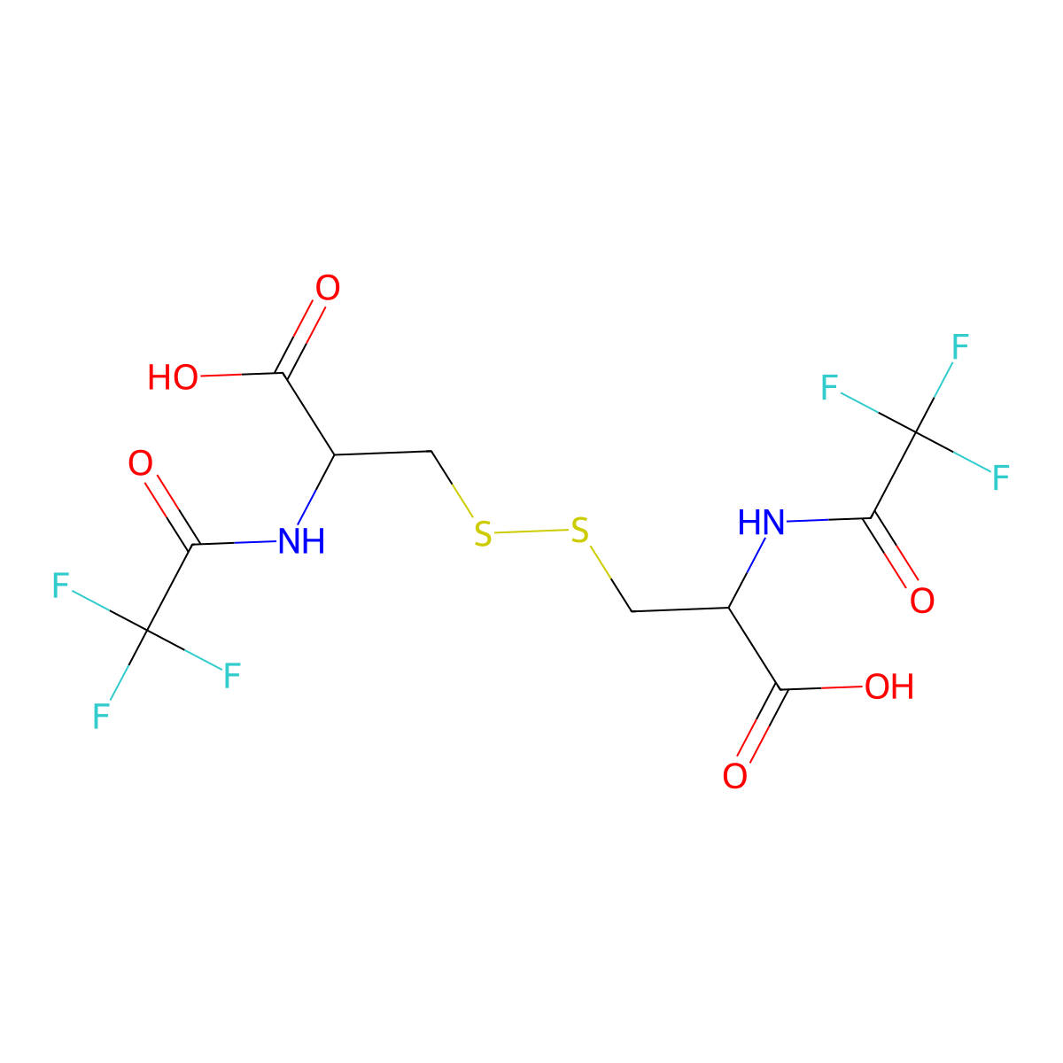 Cystine, N,N'-bis(trifluoroacetyl)- molecular structure, CAS 402-91-5