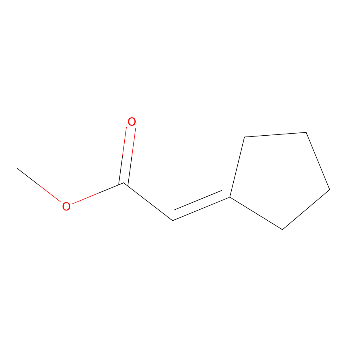 Acetic acid, 2-cyclopentylidene-, methyl ester molecular structure, CAS 40203-73-4