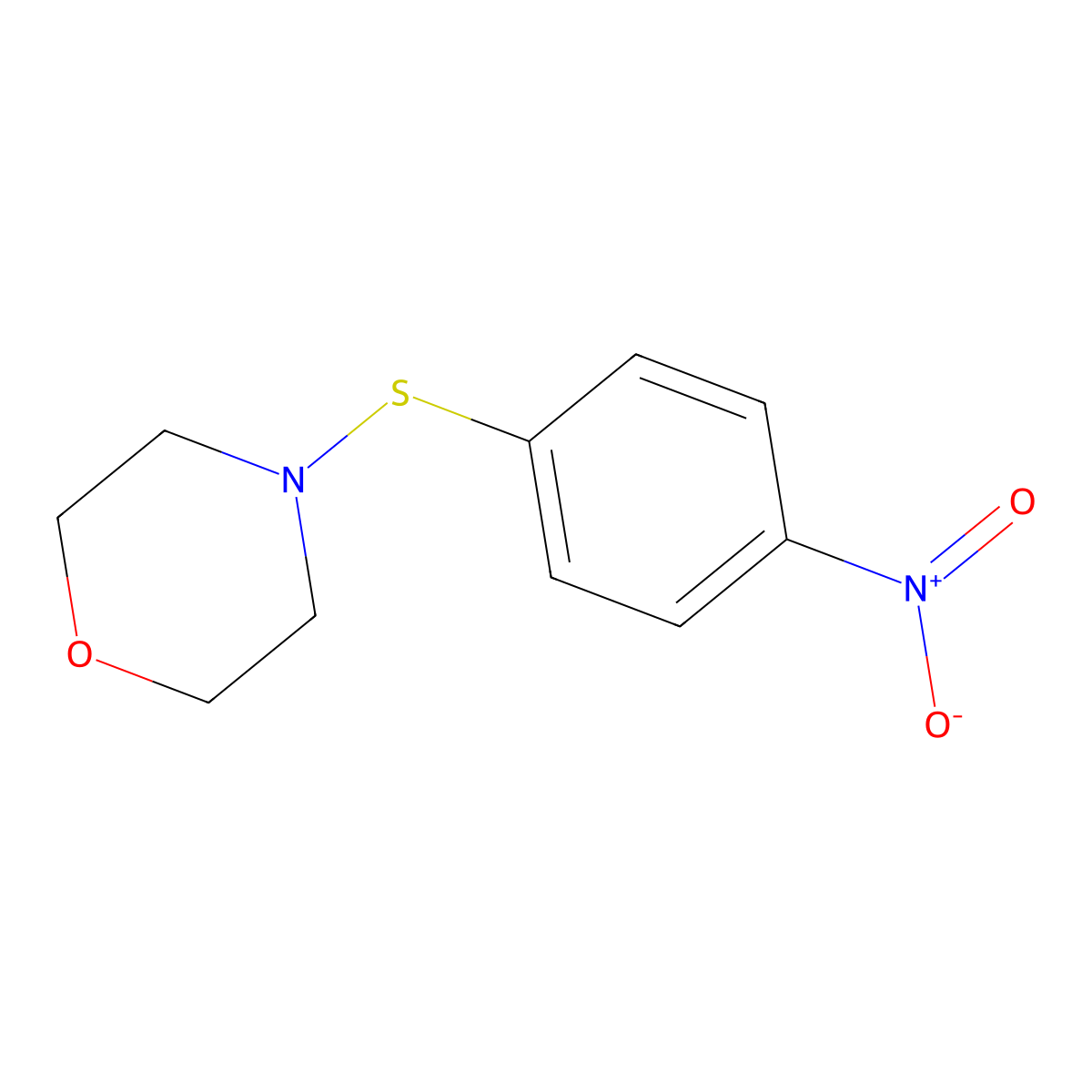 4-[(4-Nitrophenyl)sulfanyl]morpholine molecular structure, CAS 40208-36-4