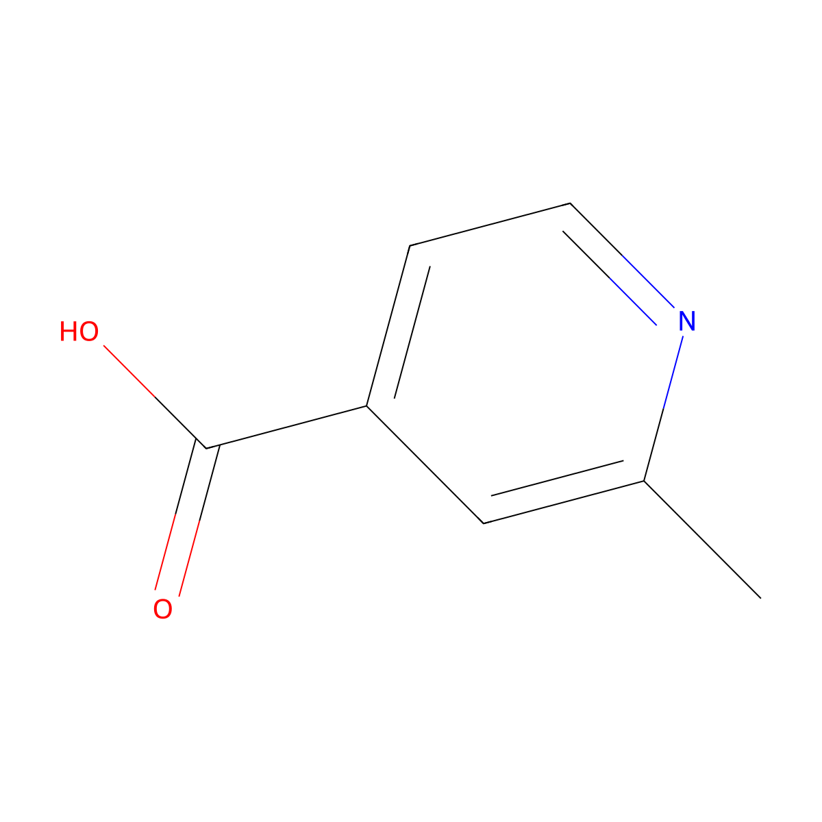 2-Methylpyridine-4-carboxylic acid molecular structure, CAS 4021-11-8