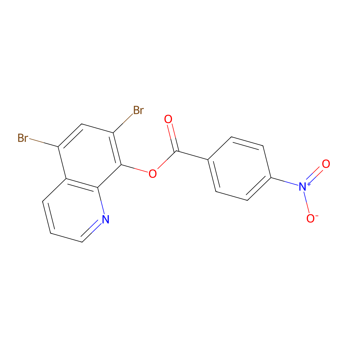 5,7-Dibromo-8-quinolinyl 4-nitrobenzoate molecular structure, CAS 4021-27-6