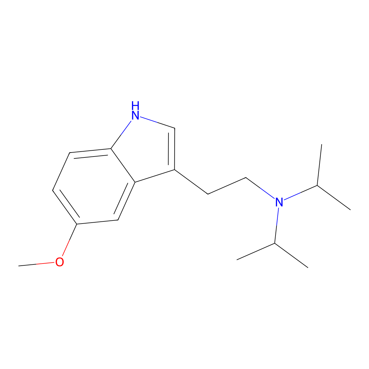 5-Methoxy-N,N-Diisopropyltryptamine molecular structure, CAS 4021-34-5