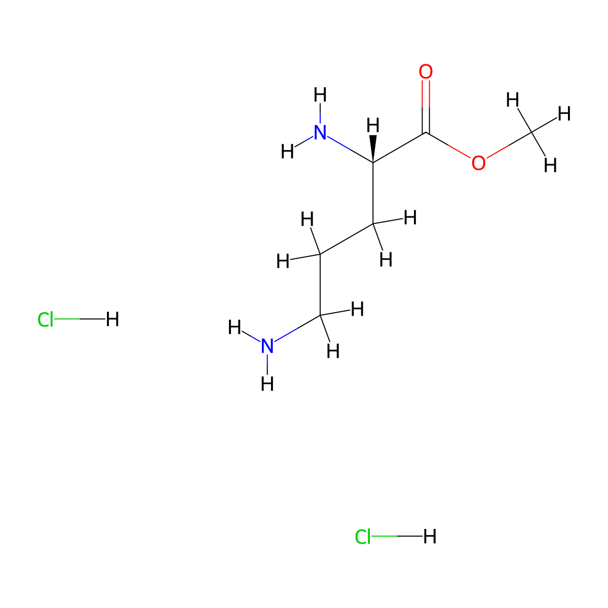methyl L-ornithine dihydrochloride molecular structure, CAS 40216-82-8