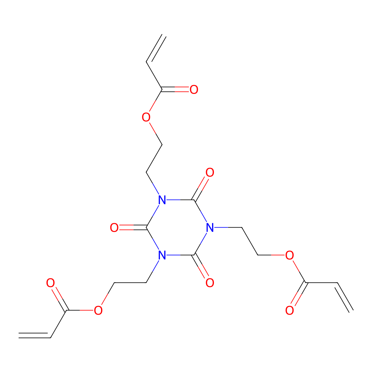 (2,4,6-Trioxo-1,3,5-triazinane-1,3,5-triyl)triethane-2,1-diyl trisprop-2-enoate molecular structure, CAS 40220-08-4