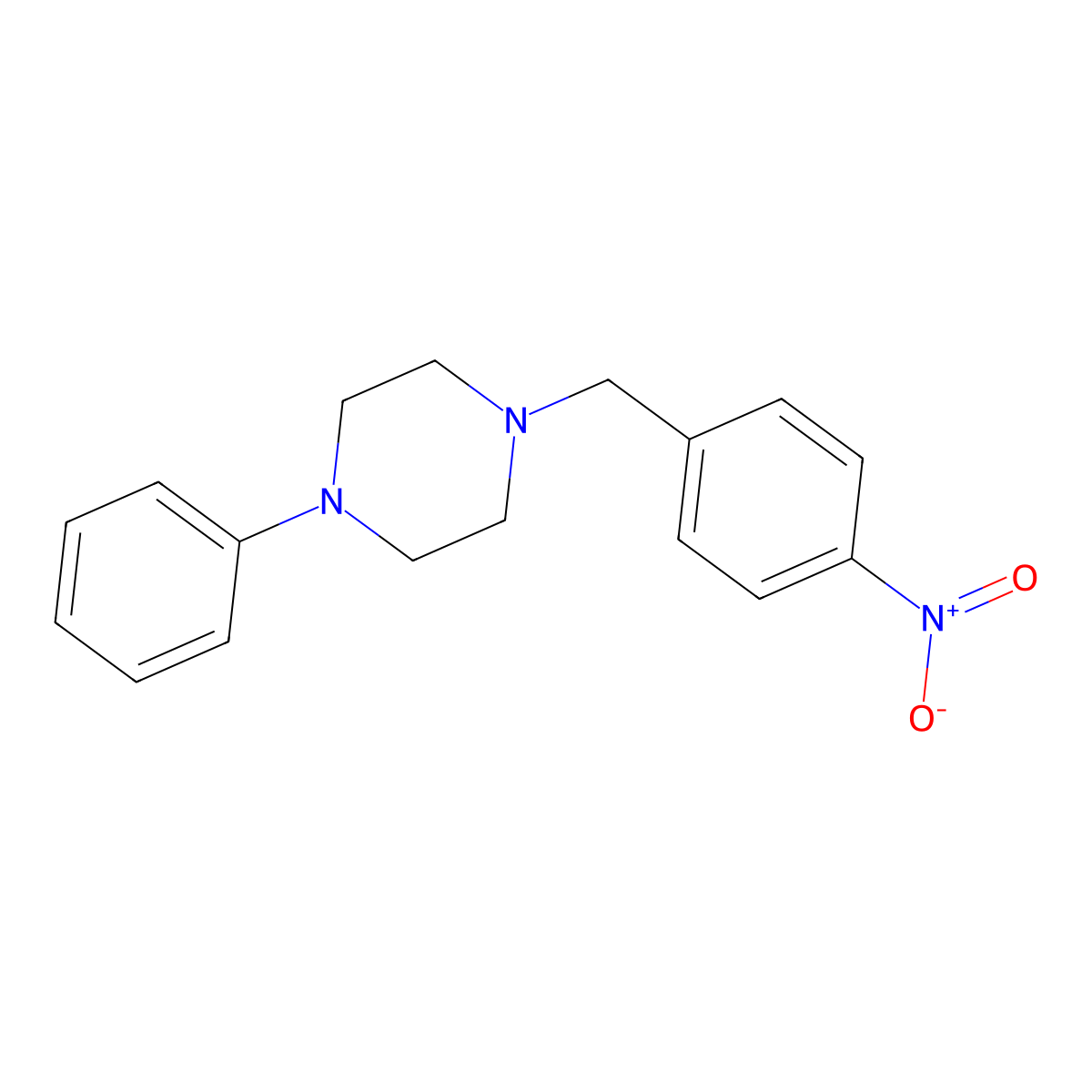 1-(4-Nitrobenzyl)-4-phenylpiperazine molecular structure, CAS 40224-22-4