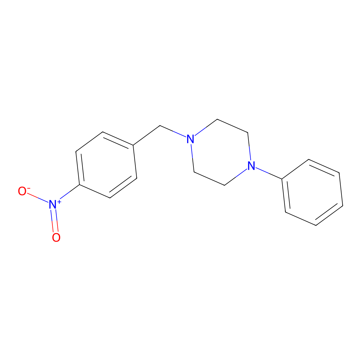 1-(4-Nitrobenzyl)-4-phenylpiperazine molecular structure, CAS 40224-22-4