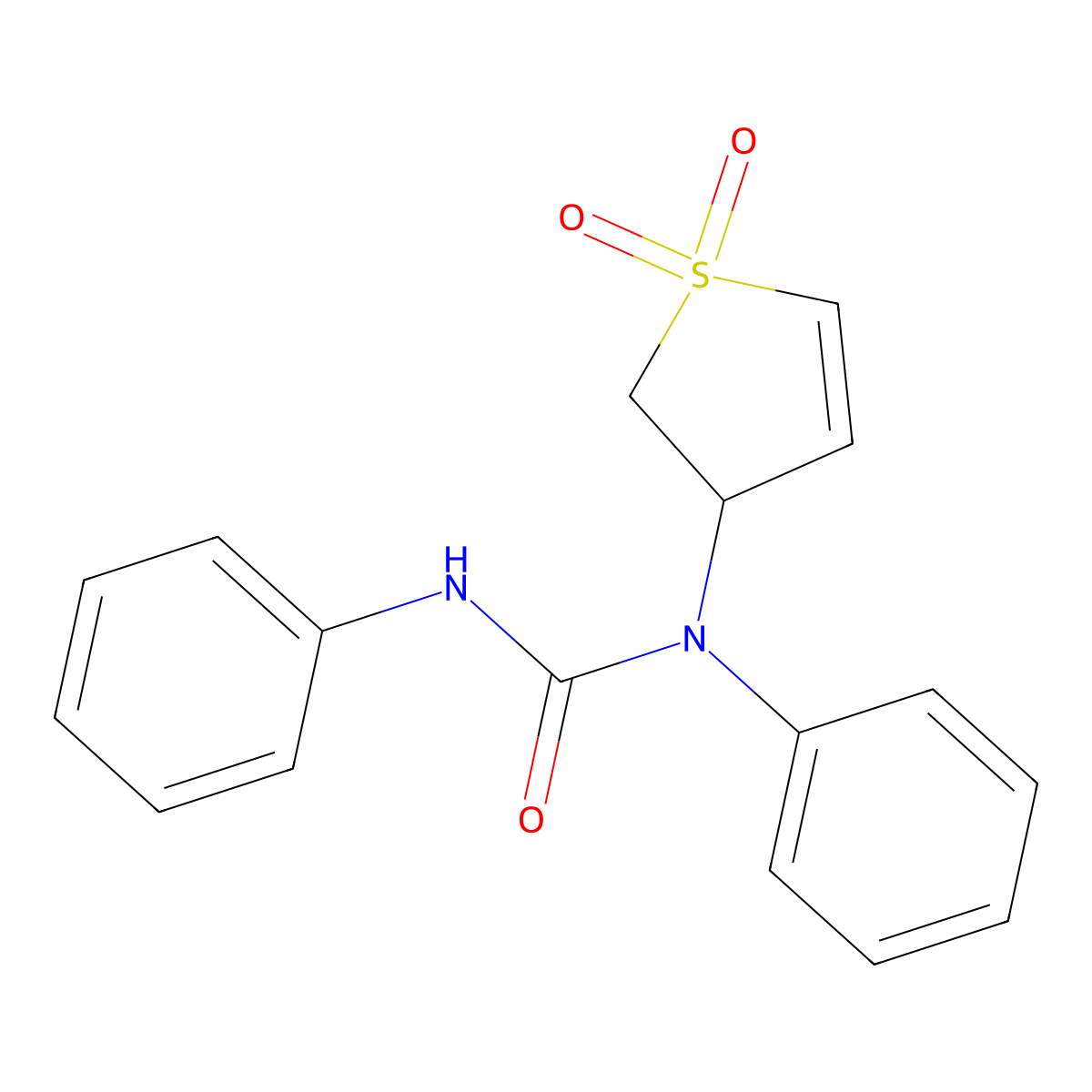 1-(1,1-Dioxido-2,3-dihydrothiophen-3-yl)-1,3-diphenylurea molecular structure, CAS 40227-02-9