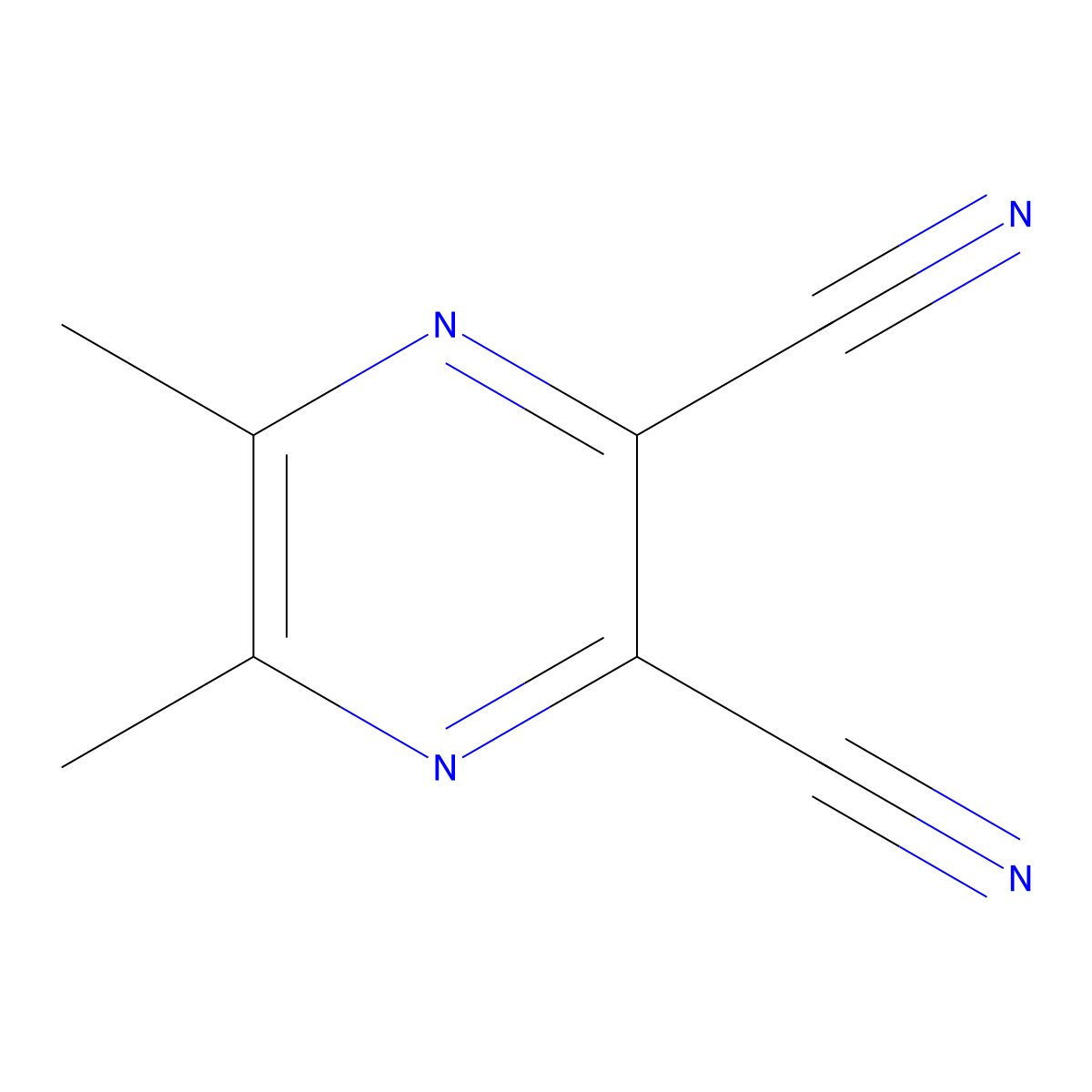 5,6-Dimethyl-2,3-pyrazinedicarbonitrile molecular structure, CAS 40227-17-6