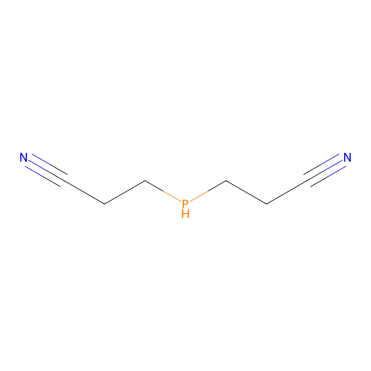 Bis(2-cyanoethyl)phosphine molecular structure, CAS 4023-49-8