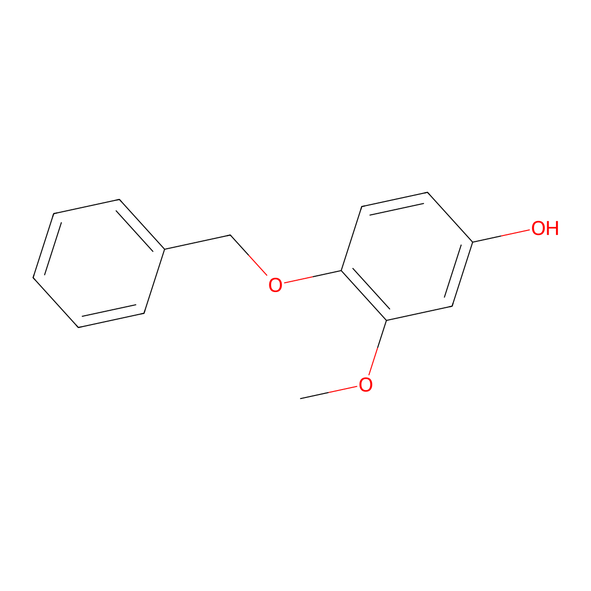4-Benzyloxy-3-methoxyphenol molecular structure, CAS 40232-88-0