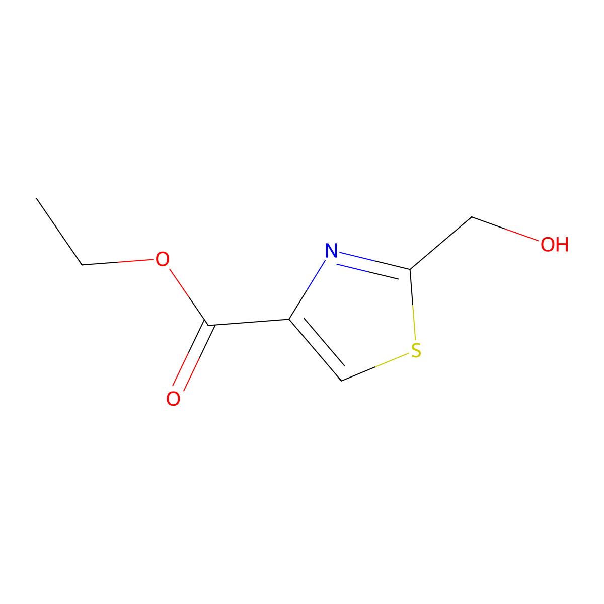 Ethyl 2-(hydroxymethyl)-1,3-thiazole-4-carboxylate molecular structure, CAS 40235-65-2