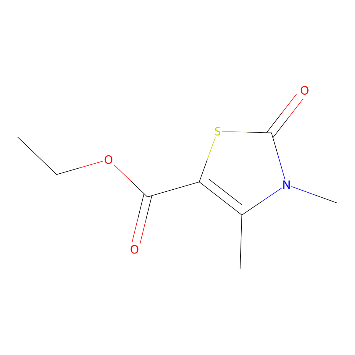 Ethyl 3,4-dimethyl-2-oxo-2,3-dihydro-1,3-thiazole-5-carboxylate molecular structure, CAS 40235-76-5