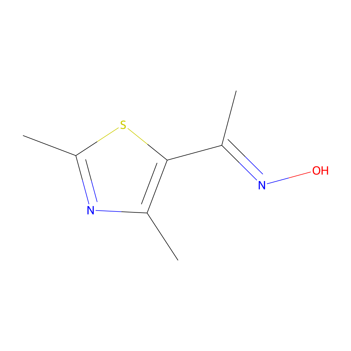 N-[1-(dimethyl-1,3-thiazol-5-yl)ethylidene]hydroxylamine molecular structure, CAS 40236-03-1