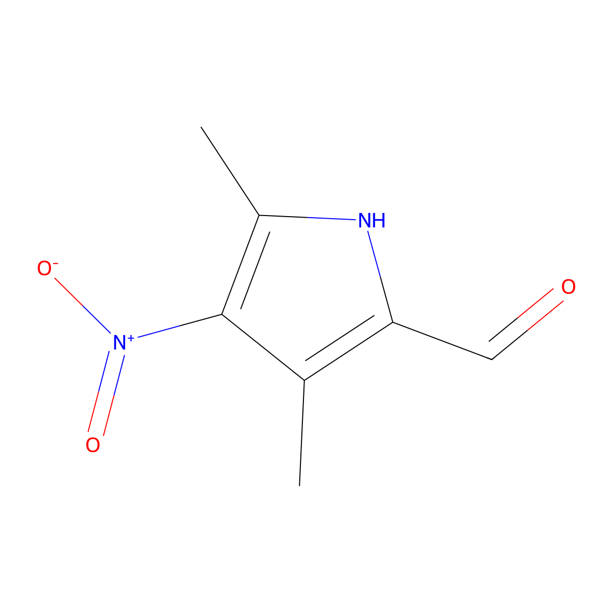 3,5-Dimethyl-4-nitro-1H-pyrrole-2-carbaldehyde molecular structure, CAS 40236-20-2