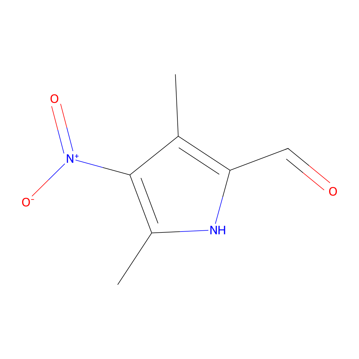 3,5-Dimethyl-4-nitro-1H-pyrrole-2-carbaldehyde molecular structure, CAS 40236-20-2