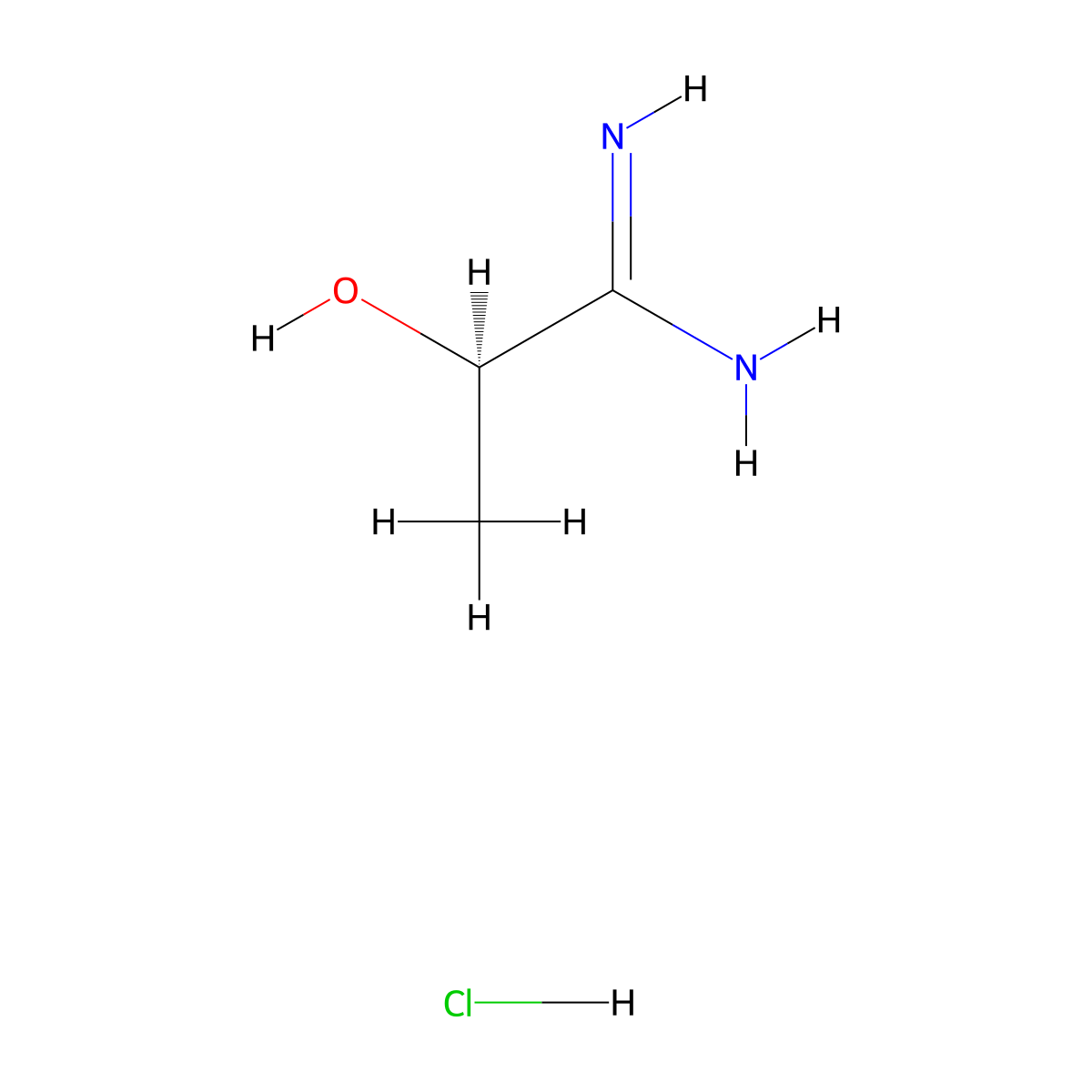 (2R)-2-hydroxypropanimidamide hydrochloride molecular structure, CAS 4024-05-9
