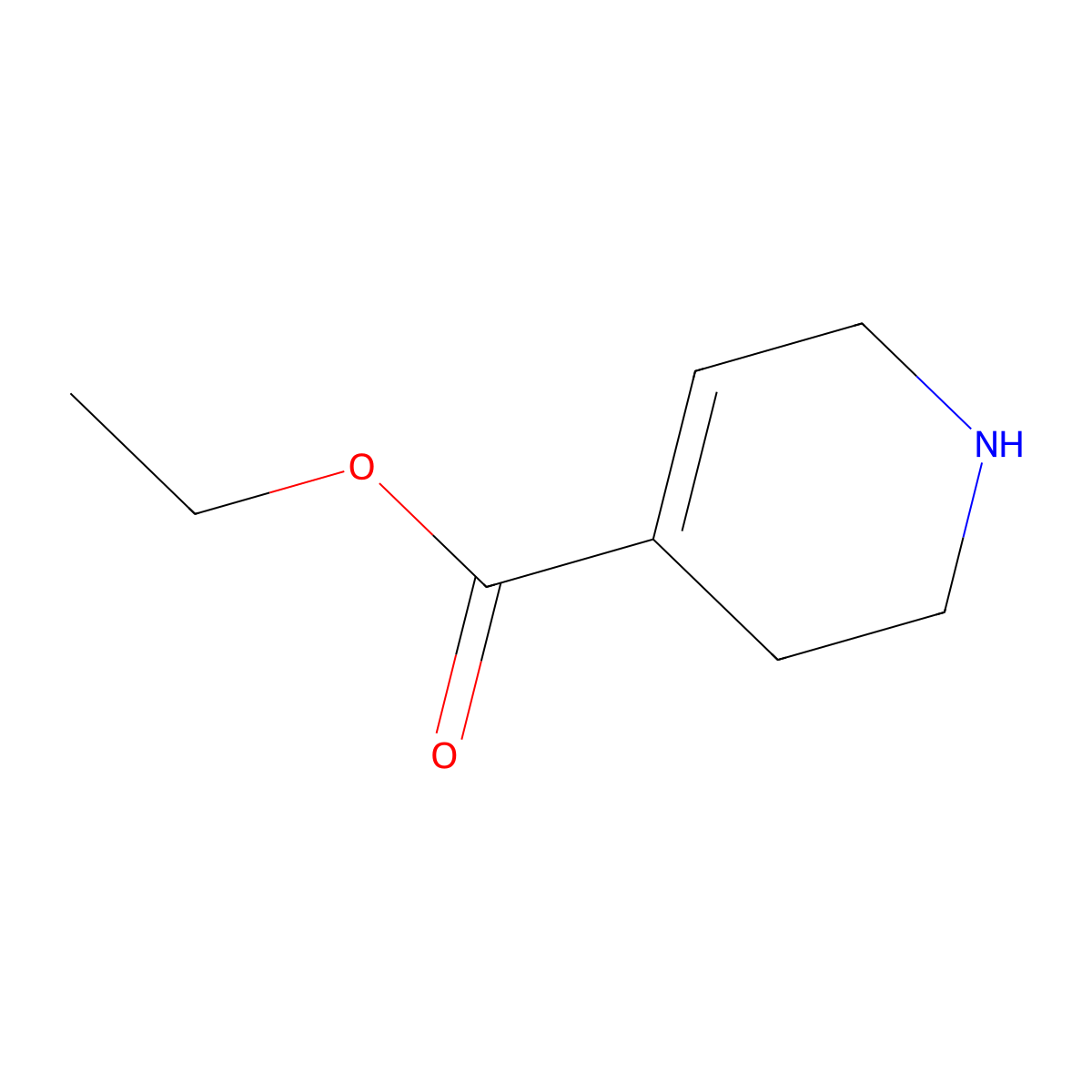 Ethyl 1,2,3,6-tetrahydropyridine-4-carboxylate molecular structure, CAS 40240-23-1