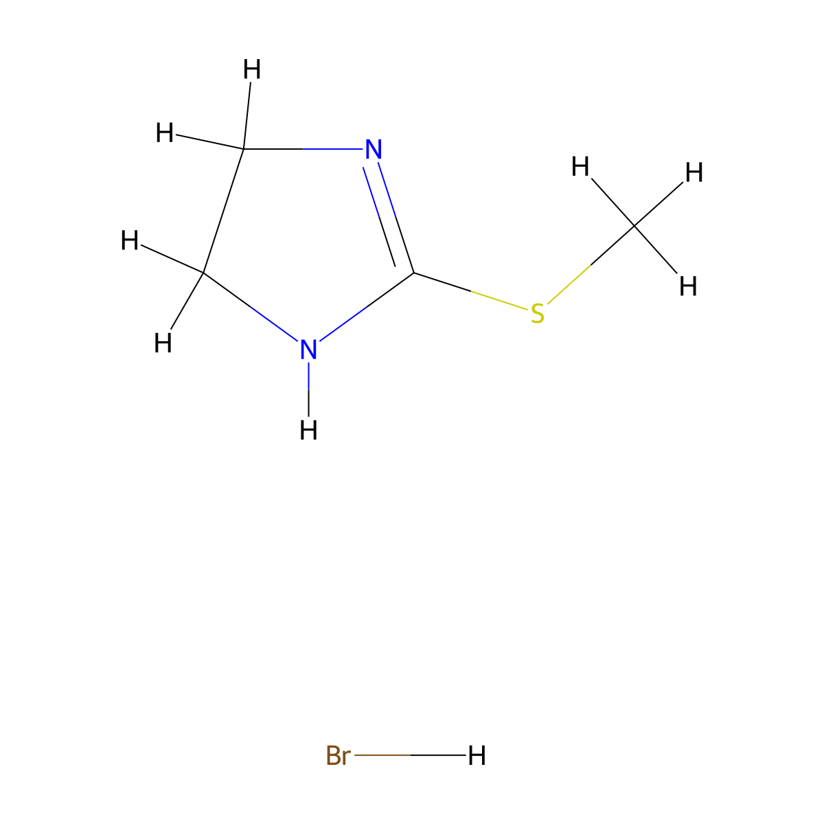 4,5-Dihydro-2-(methylthio)-1H-imidazole monohydrobromide molecular structure, CAS 40241-78-9