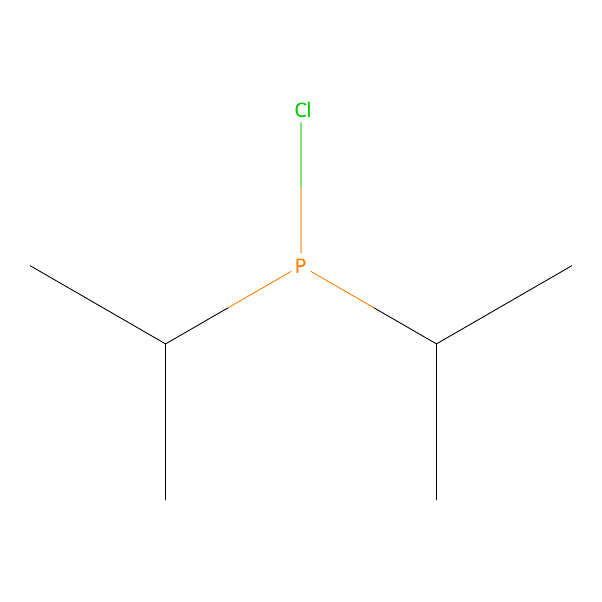 Chlorodiisopropylphosphine molecular structure, CAS 40244-90-4