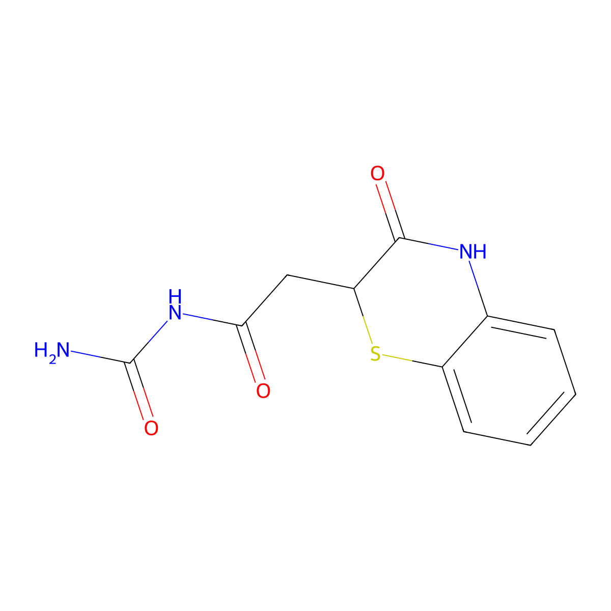 N-carbamoyl-2-(3-oxo-4H-1,4-benzothiazin-2-yl)acetamide molecular structure, CAS 402472-31-5
