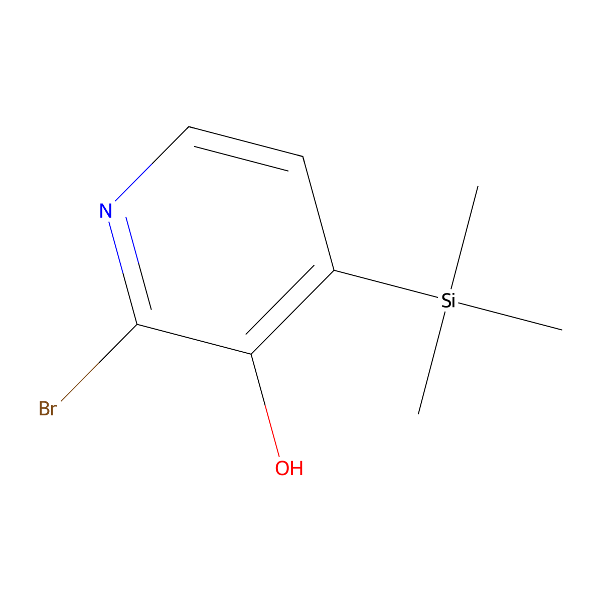 2-Bromo-4-(trimethylsilyl)pyridin-3-ol molecular structure, CAS 402474-94-6