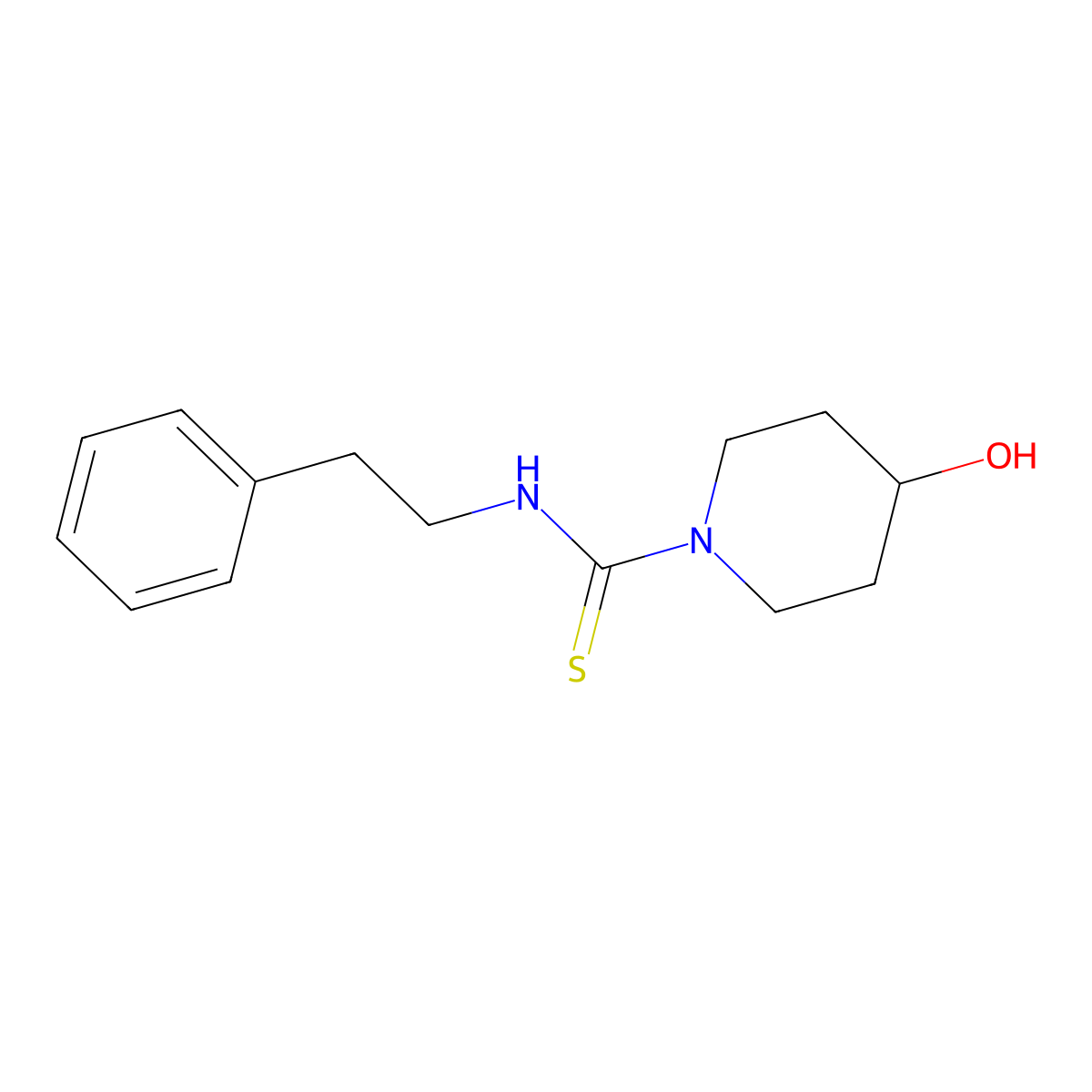 4-hydroxy-N-(2-phenylethyl)piperidine-1-carbothioamide molecular structure, CAS 402479-58-7