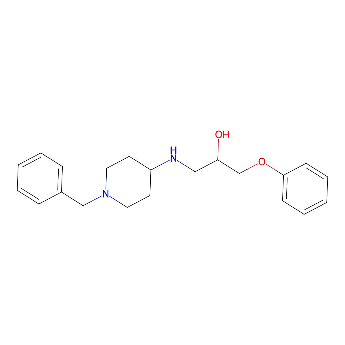 1-[(1-Benzylpiperidin-4-yl)amino]-3-phenoxypropan-2-ol molecular structure, CAS 402479-89-4