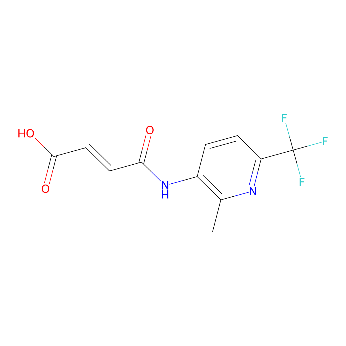4-[[2-Methyl-6-(trifluoromethyl)-3-pyridinyl]amino]-4-oxobut-2-enoic acid molecular structure, CAS 402479-90-7