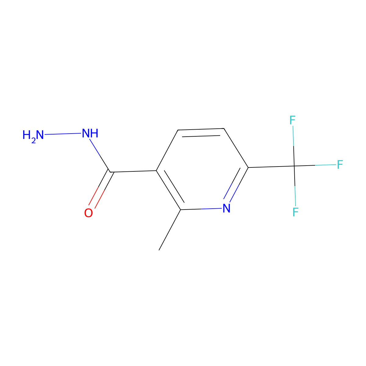 2-Methyl-6-(trifluoromethyl)nicotinohydrazide molecular structure, CAS 402479-94-1