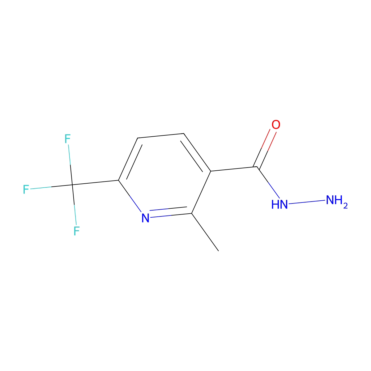 2-Methyl-6-(trifluoromethyl)nicotinohydrazide molecular structure, CAS 402479-94-1