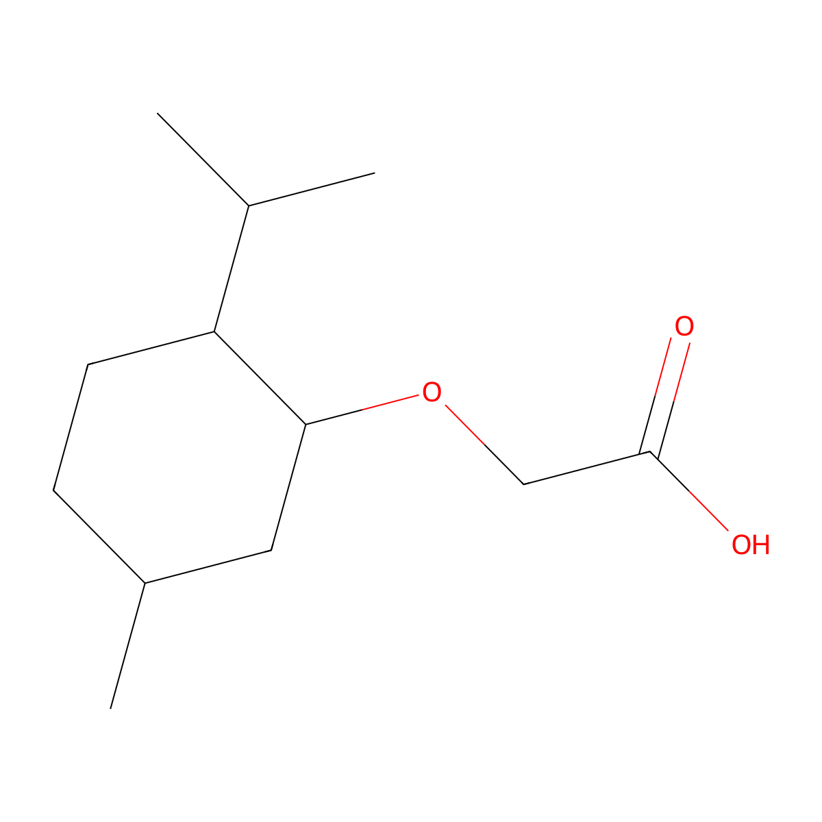 2-((5-Methyl-2-(1-methylethyl)cyclohexyl)oxy)acetic acid molecular structure, CAS 40248-63-3