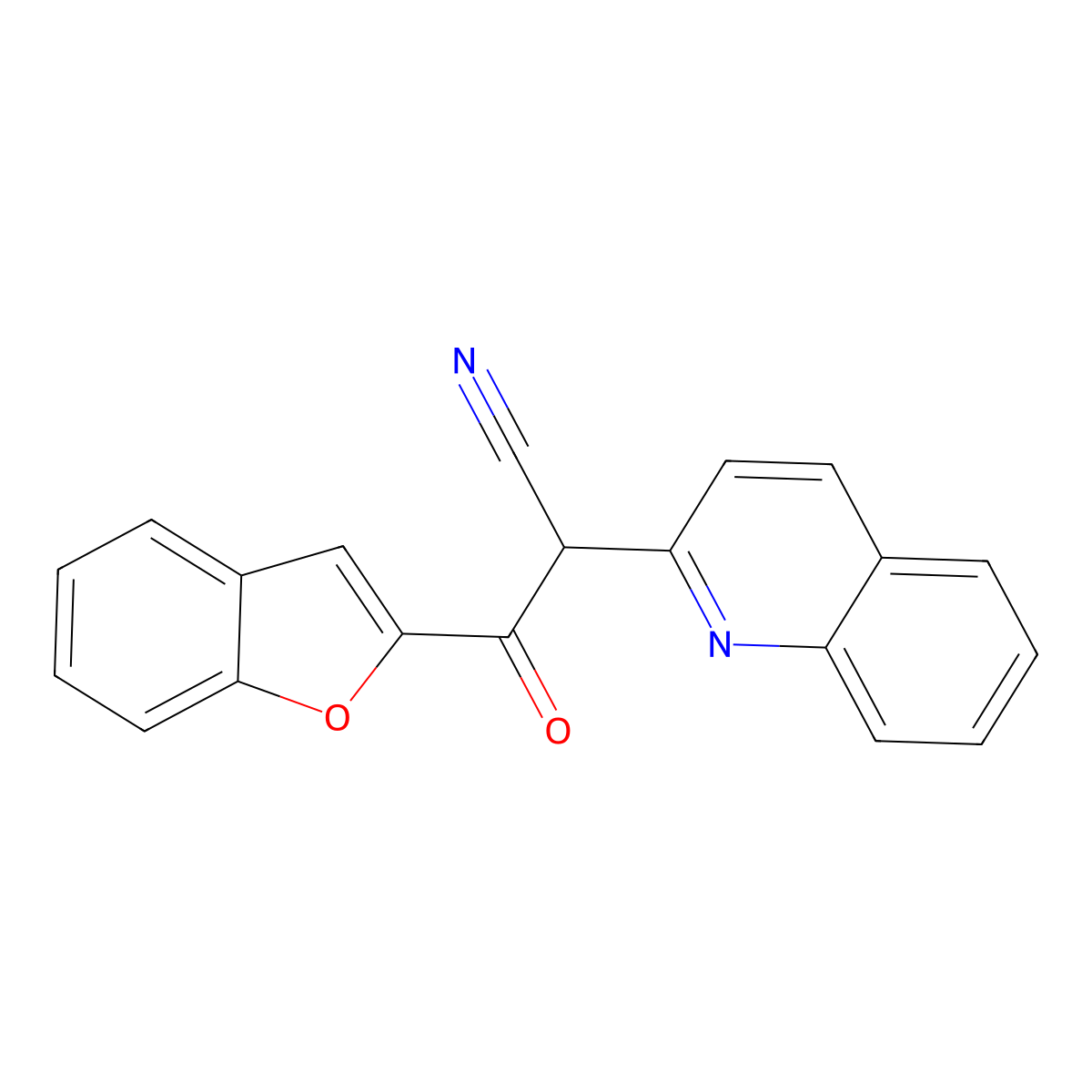 3-(1-Benzofuran-2-yl)-3-oxo-2-(quinolin-2-yl)propanenitrile molecular structure, CAS 402481-28-1