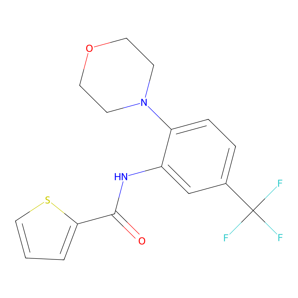 N-[2-(4-morpholinyl)-5-(trifluoromethyl)phenyl]-2-thiophenecarboxamide molecular structure, CAS 402481-36-1