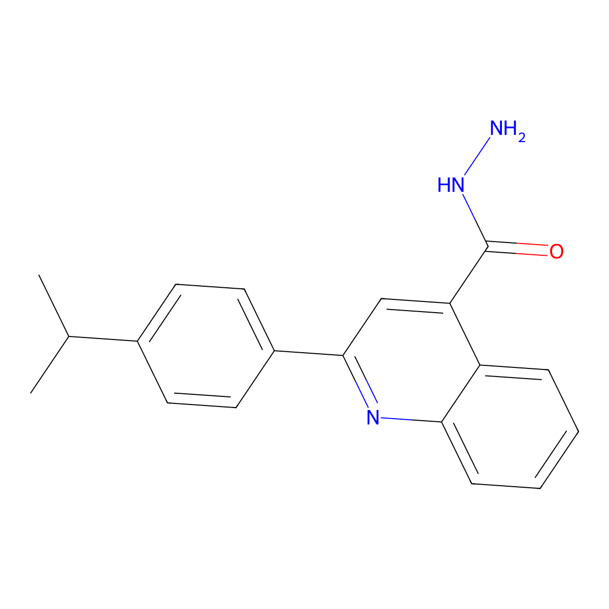 2-(4-Isopropylphenyl)quinoline-4-carbohydrazide molecular structure, CAS 402481-93-0