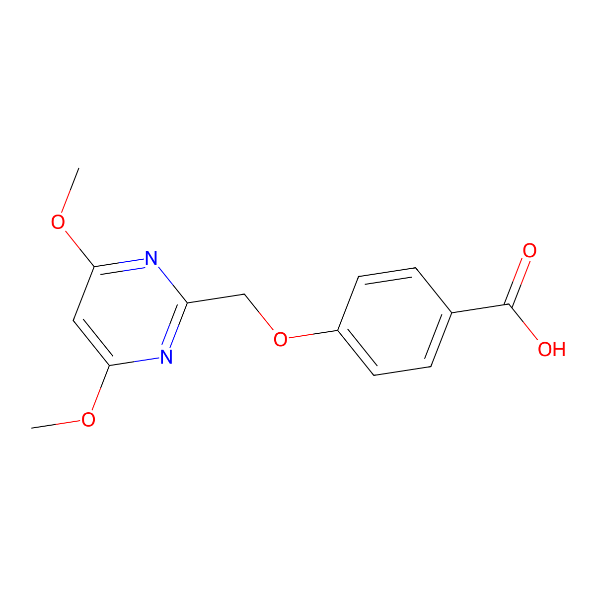 4-[(4,6-Dimethoxypyrimidin-2-yl)methoxy]benzoic acid molecular structure, CAS 402497-58-9